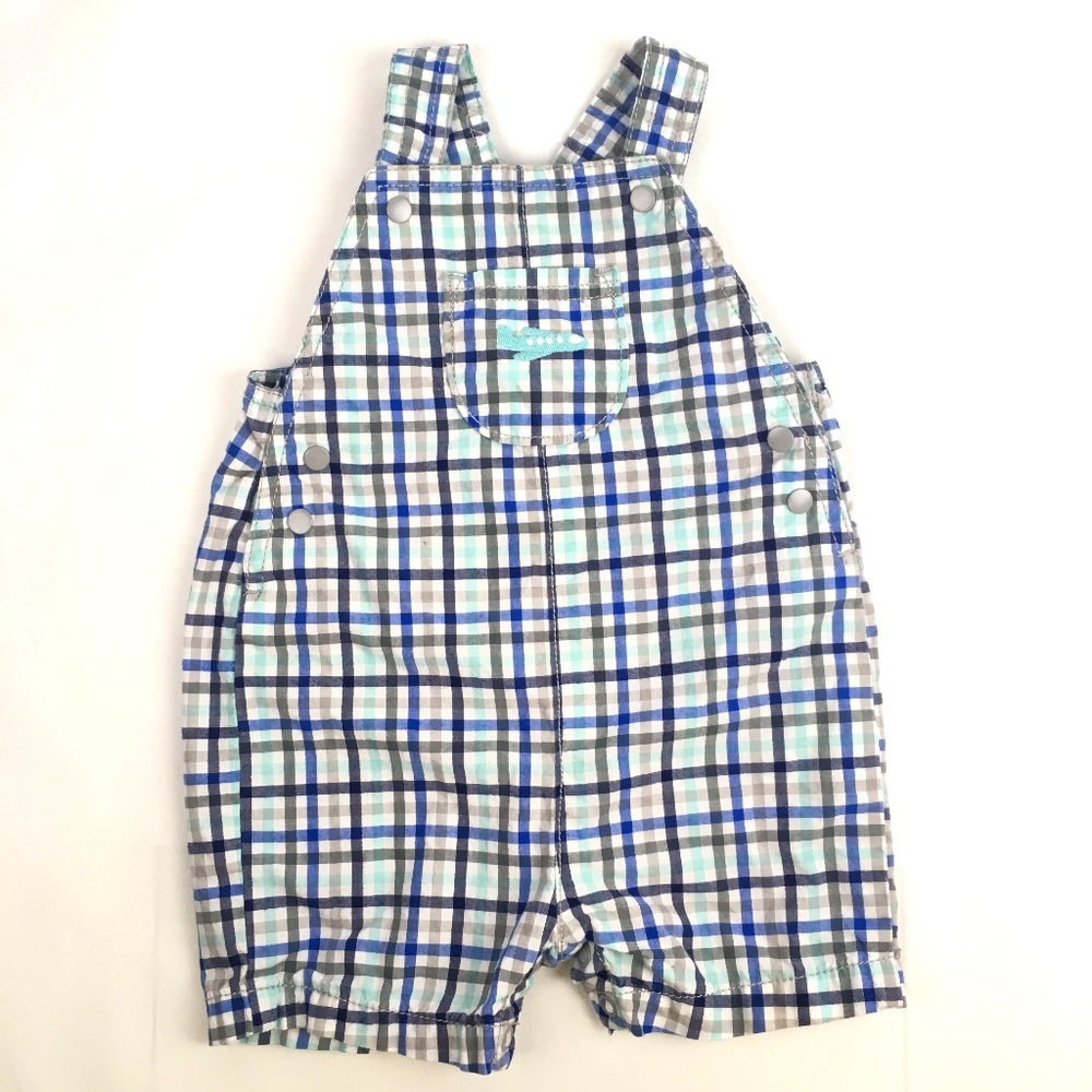 6 Month Short Overalls Carter's Blue and Grey
